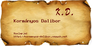 Kormányos Dalibor névjegykártya